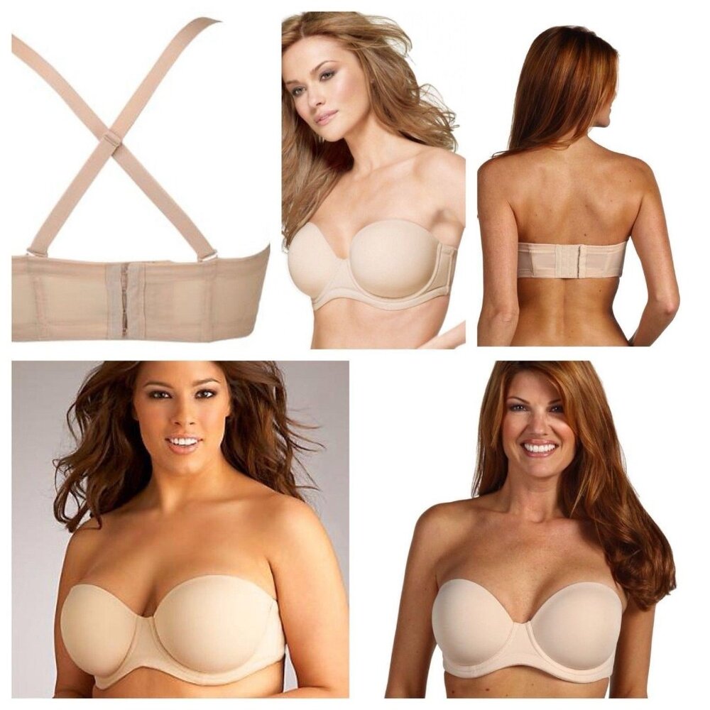 🆕WACOAL Red Carpet Strapless Convertible Underwire Bra 32DDD Nude Beige #854119